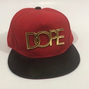 Red & black DOPE SnapBack hat
